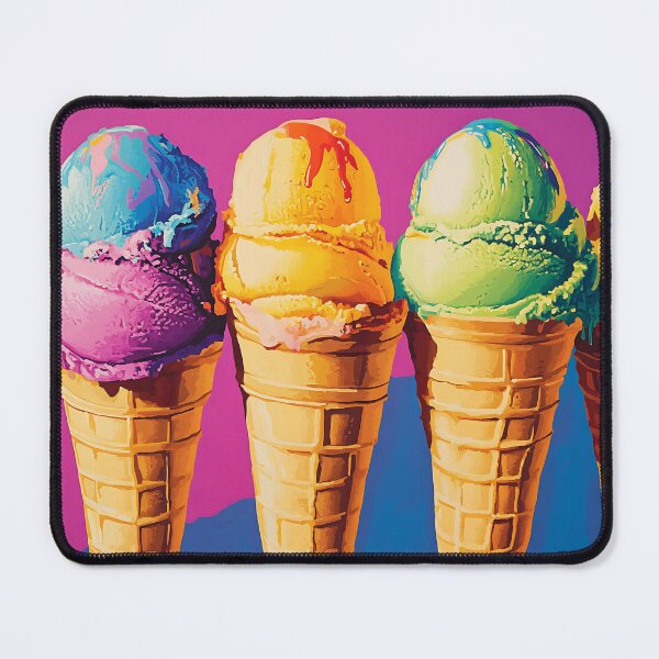 Item preview, Neon Ice Cream Cones Pop Art, Vivid Colorful Summer Art Print designed and sold by daila70.