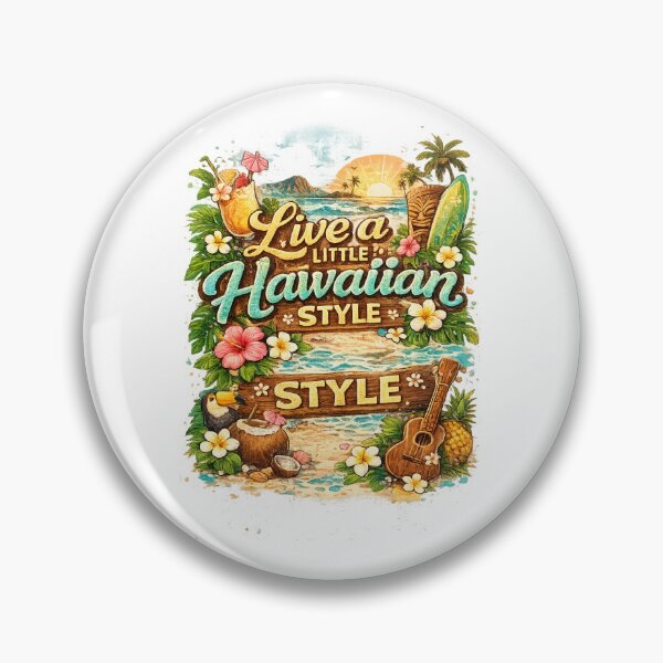 Item preview, Live a Little Hawaiian Style – Tropical Aloha Typography Design designed and sold by 808void.