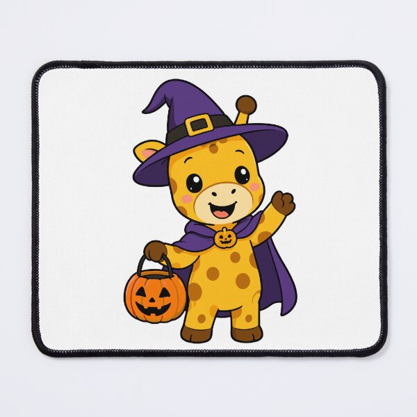 Item preview, Cute Halloween Giraffe Witch Cartoon – Kawaii Trick or Treat Animal Clipart designed and sold by Krincydigitalart.
