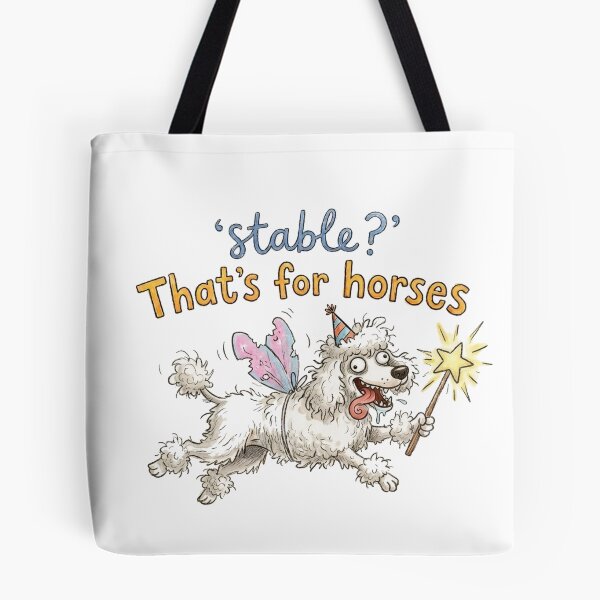 Item preview, Stable? That’s For Horses Funny Chaotic Poodle Meme Design designed and sold by SoftPawsAtelier.