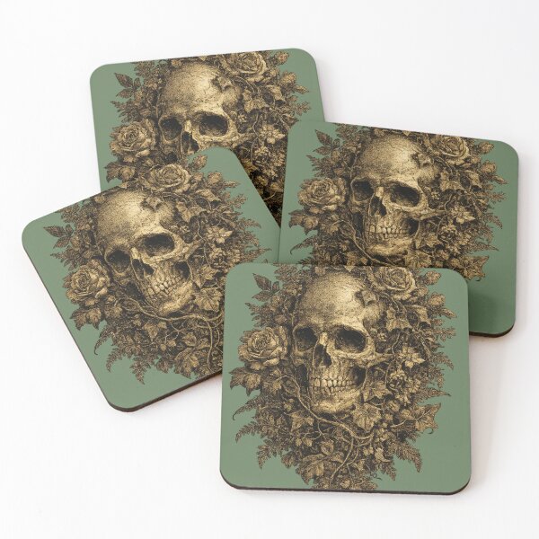 Item preview, Dark Academia Botanical Skull Floral – Elegant Gothic Natural History Art | Dark Academia Gift designed and sold by irfanshikh.