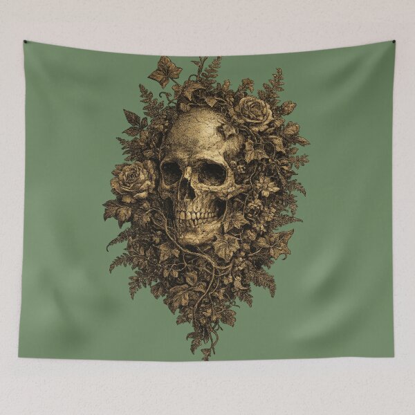 Item preview, Dark Academia Botanical Skull Floral – Elegant Gothic Natural History Art | Dark Academia Gift designed and sold by irfanshikh.
