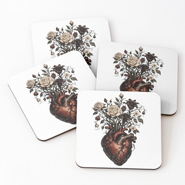 Item preview, Blooming Anatomy Gothic Floral Heart designed and sold by SidTastic .