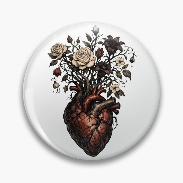 Item preview, Blooming Anatomy Gothic Floral Heart designed and sold by SidTastic .