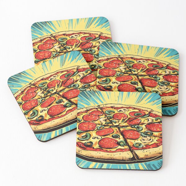 Item preview, Pop Art Pizza, Bold Comic Style Colorful Italian Food Illustration designed and sold by daila70.