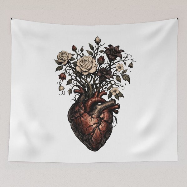 Item preview, Blooming Anatomy Gothic Floral Heart designed and sold by SidTastic .