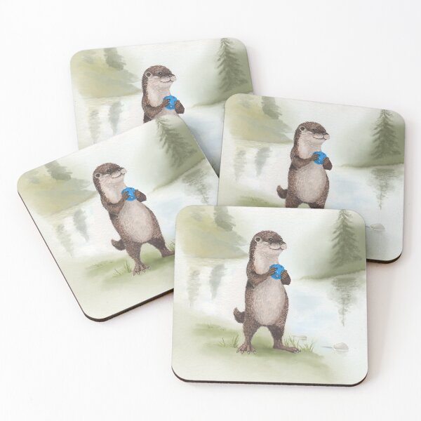 Item preview, Whimsical Pickleball Otter | Storybook Woodland Animal Art designed and sold by Englandbear.
