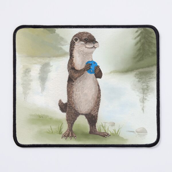 Item preview, Whimsical Pickleball Otter | Storybook Woodland Animal Art designed and sold by Englandbear.