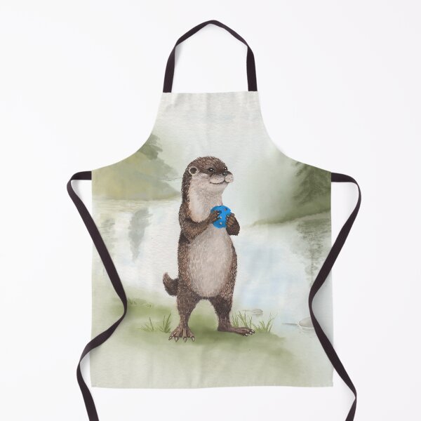 Item preview, Whimsical Pickleball Otter | Storybook Woodland Animal Art designed and sold by Englandbear.