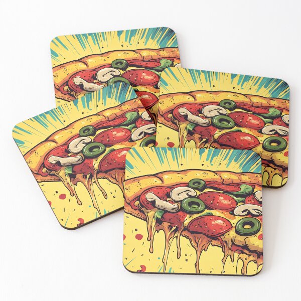 Item preview, Neon Pizza Slice Pop Art, Bold Comic Style Colorful Food Art designed and sold by daila70.