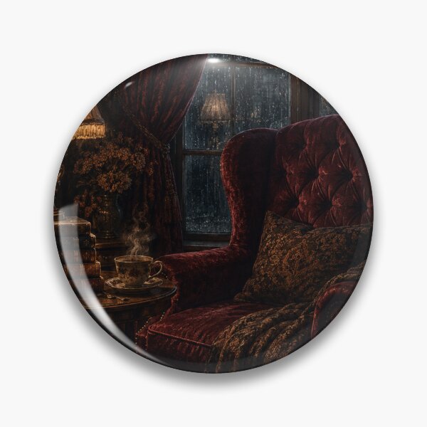 Item preview, Dark Academia Cozy Reading Nook – Atmospheric Rainy Window Velvet Art | Book Lover Aesthetic Gift designed and sold by irfanshikh.