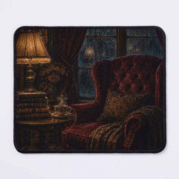 Item preview, Dark Academia Cozy Reading Nook – Atmospheric Rainy Window Velvet Art | Book Lover Aesthetic Gift designed and sold by irfanshikh.