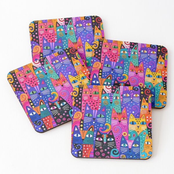 Item preview, Colorful Pop Art Cat Pattern | Whimsical Neon Feline Design designed and sold by Aramdesing.