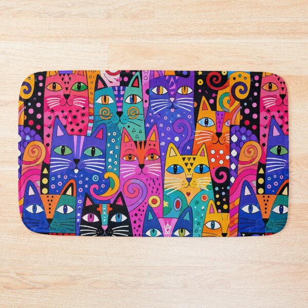 Item preview, Colorful Pop Art Cat Pattern | Whimsical Neon Feline Design designed and sold by Aramdesing.