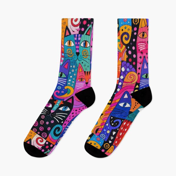 Item preview, Colorful Pop Art Cat Pattern | Whimsical Neon Feline Design designed and sold by Aramdesing.