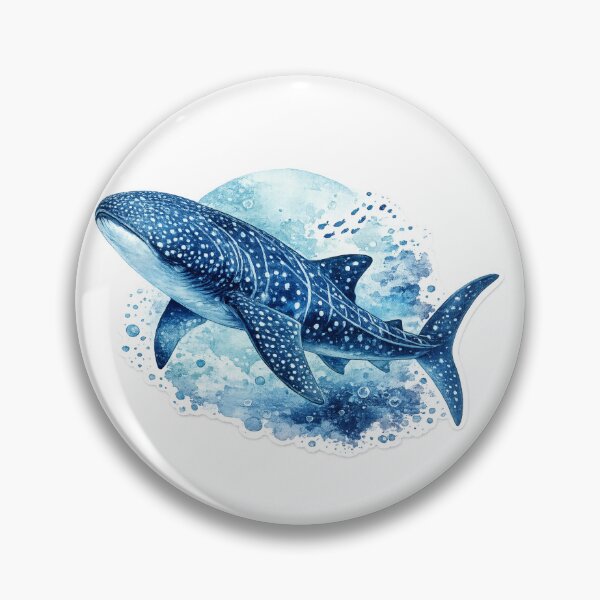 Item preview, Dreamy Whale Shark Watercolor Sticker – High Resolution Ocean Blue designed and sold by Mahmoud Salah.