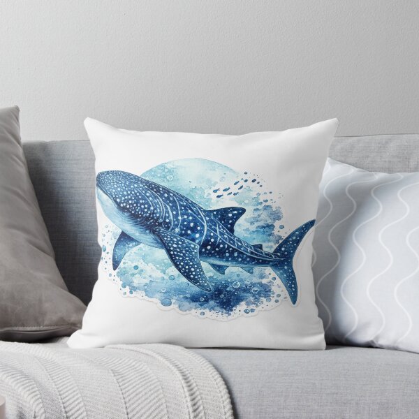 Item preview, Dreamy Whale Shark Watercolor Sticker – High Resolution Ocean Blue designed and sold by Mahmoud Salah.