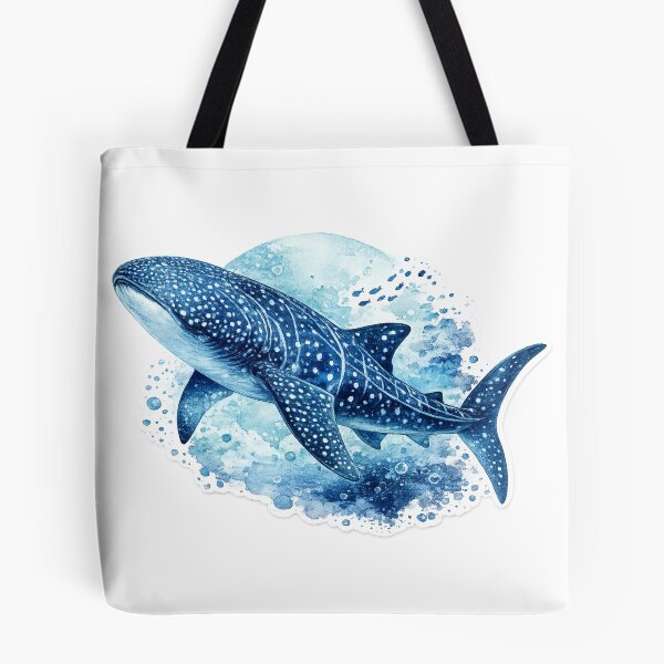 Item preview, Dreamy Whale Shark Watercolor Sticker – High Resolution Ocean Blue designed and sold by Mahmoud Salah.