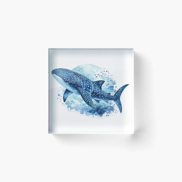 Item preview, Dreamy Whale Shark Watercolor Sticker – High Resolution Ocean Blue designed and sold by Mahmoud Salah.