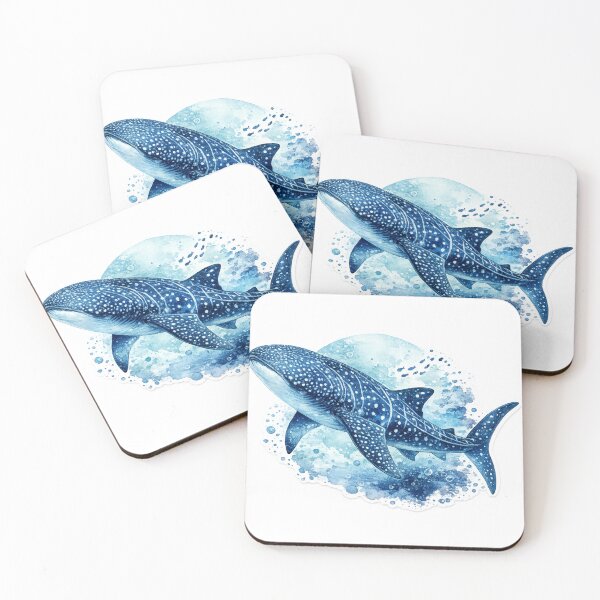 Item preview, Dreamy Whale Shark Watercolor Sticker – High Resolution Ocean Blue designed and sold by Mahmoud Salah.