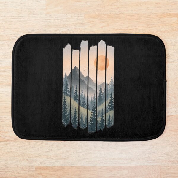Item preview, Vintage Mountain Forest Slice Landscape designed and sold by drawlinershop.