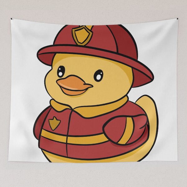 Item preview, Cute Kawaii Firefighter Rubber Duck - Brave Little Hero designed and sold by LYAN-STORE.