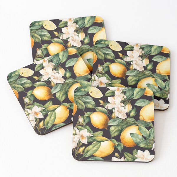 Item preview, Midnight Lemon and Blossom Dolce Vita Pattern Sicilian Amalfi Positano designed and sold by PG Illustration.