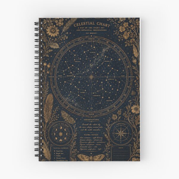 Item preview, Dark Academia Vintage Celestial Map – Botanical Star Chart Astronomical Art | Dark Academia Wall Art designed and sold by irfanshikh.