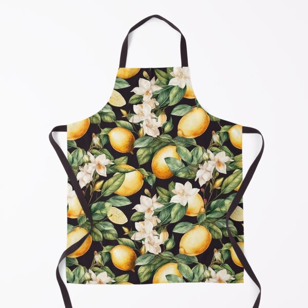 Item preview, Midnight Lemon and Blossom Dolce Vita Pattern Sicilian Amalfi Positano designed and sold by PG Illustration.