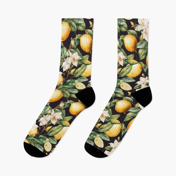 Item preview, Midnight Lemon and Blossom Dolce Vita Pattern Sicilian Amalfi Positano designed and sold by PG Illustration.