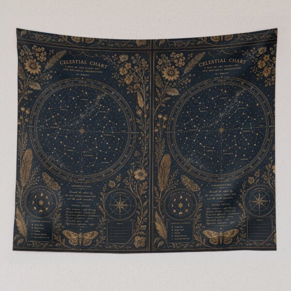 Item preview, Dark Academia Vintage Celestial Map – Botanical Star Chart Astronomical Art | Dark Academia Wall Art designed and sold by irfanshikh.