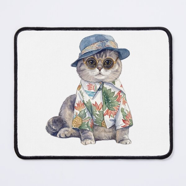 Item preview, Tropical Vacation Watercolor Cat designed and sold by Lilyco design studio.
