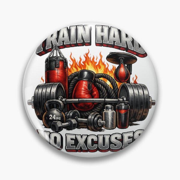 Item preview, Train Hard No Excuses – Gym & Boxing Motivation designed and sold by Hobby-up.
