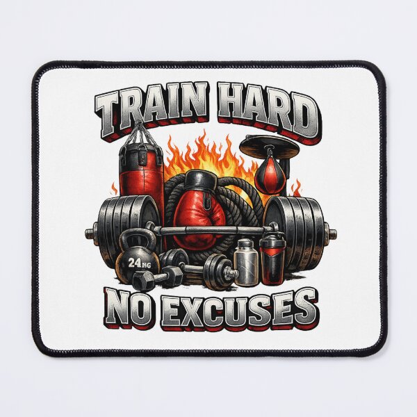 Item preview, Train Hard No Excuses – Gym & Boxing Motivation designed and sold by Hobby-up.