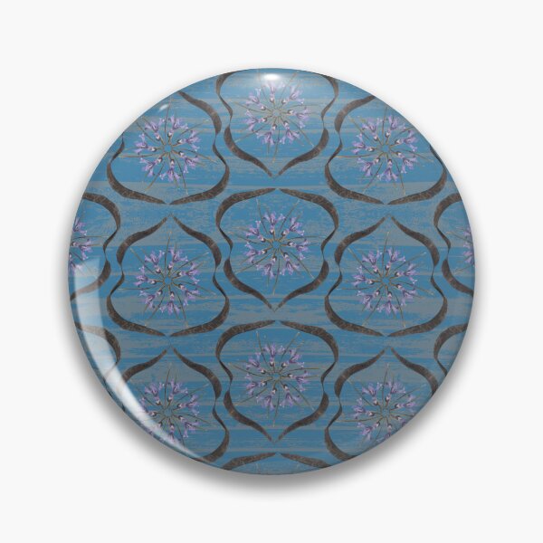Item preview, Spring Honey Locust & Iris Radial Frames on Medium Blue designed and sold by Digitalmyth's Designs.