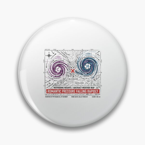 Item preview, Romantic Pressure Falling Rapidly Wuthering Heights Weather Map designed and sold by Fenay Designs.