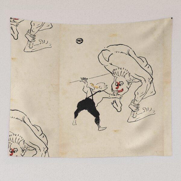 Item preview, The Marco Brothers by Toulouse-Lautrec Vintage Circus Acrobat Line Art designed and sold by artofuniverse.
