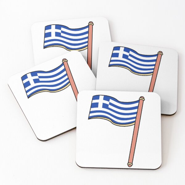 Item preview, Greek Flag Sticker | Postcards from Greece Collection designed and sold by PinkPeelUK.