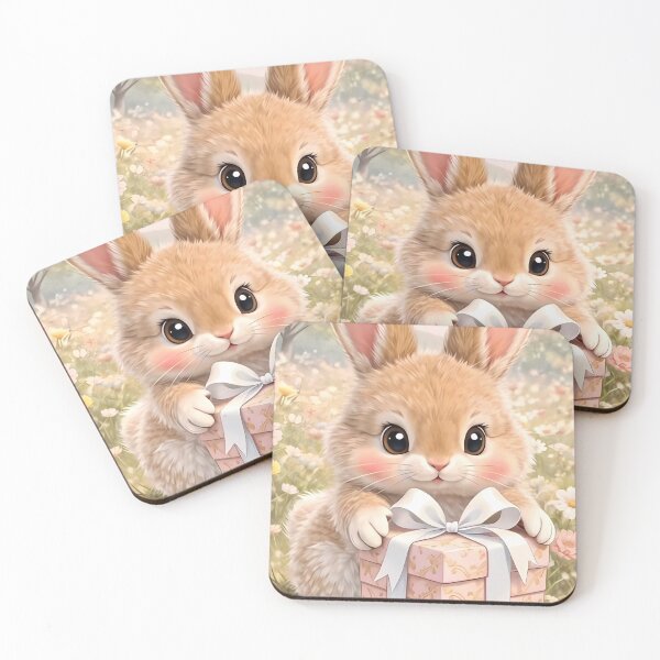 Item preview, Adorable Baby Bunny with Gift Box - Whimsical Spring Rabbit Art designed and sold by lovelistivkaa.