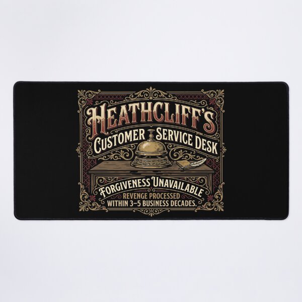 Item preview, Heathcliff’s Customer Service Desk Wuthering Heights Humor designed and sold by Fenay Designs.