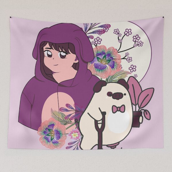 Item preview, Anime Girl and Pig with Prosthetic & Crutch Art designed and sold by Kanniax.