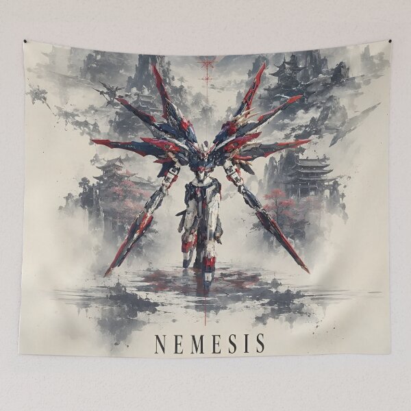 Item preview, Gundam Nemesis Mecha Shukumei – Celestial Samurai Robot Warrior Japanese Ink Anime  designed and sold by Dyan4.