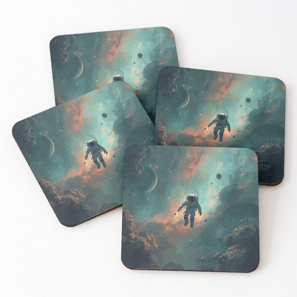 Item preview, Astronaut Floating In Colorful Nebula Space Art designed and sold by Pink-Blossoms.