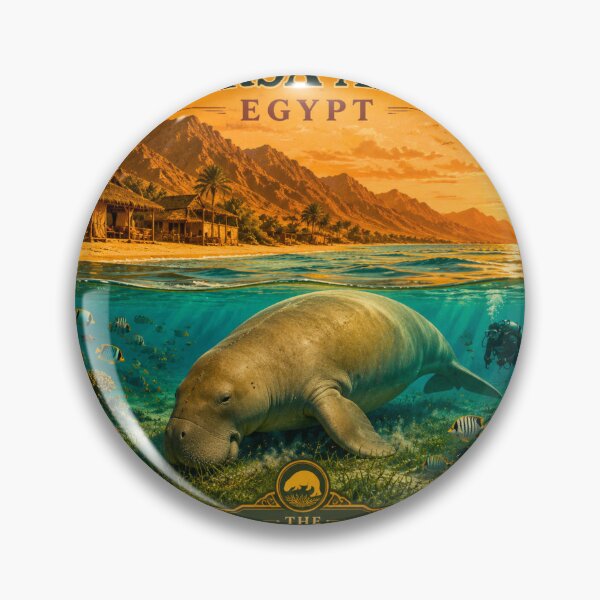 Item preview, Marsa Alam Egypt Vintage Travel Poster - The Dugong Sanctuary designed and sold by Ink & Soul.