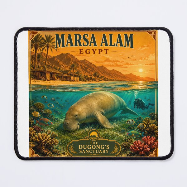 Item preview, Marsa Alam Egypt Vintage Travel Poster - The Dugong Sanctuary designed and sold by Ink & Soul.