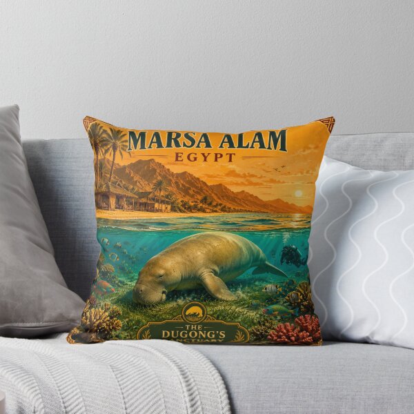 Item preview, Marsa Alam Egypt Vintage Travel Poster - The Dugong Sanctuary designed and sold by Ink & Soul.