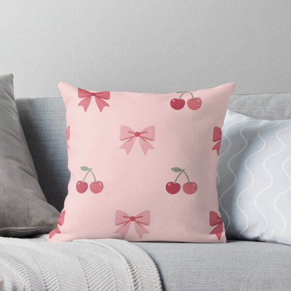 Item preview, Pink Coquette Ribbon and Cherry Seamless Pattern designed and sold by NeonSketch Lab.