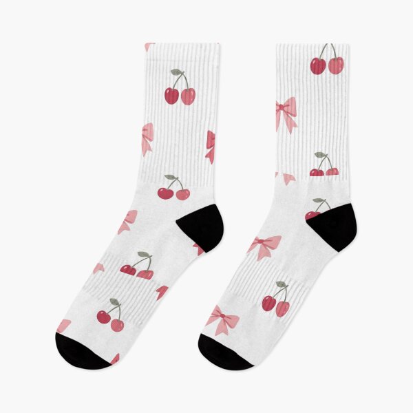 Item preview, Pink Coquette Ribbon and Cherry Seamless Pattern designed and sold by NeonSketch Lab.