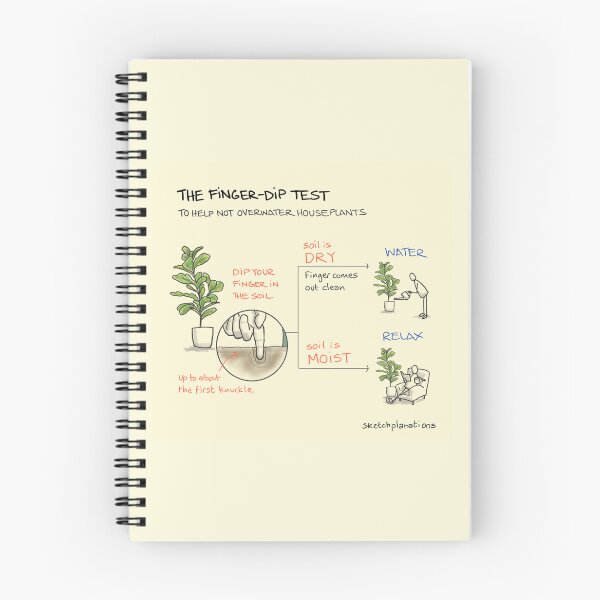 Item preview, The finger-dip test to avoid overwatering house plants designed and sold by Sketchplanations.