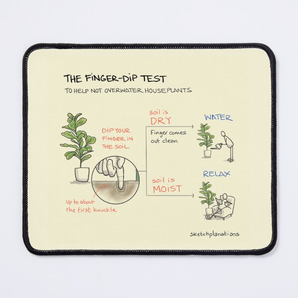 Item preview, The finger-dip test to avoid overwatering house plants designed and sold by Sketchplanations.